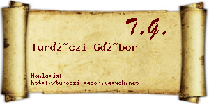 Turóczi Gábor névjegykártya